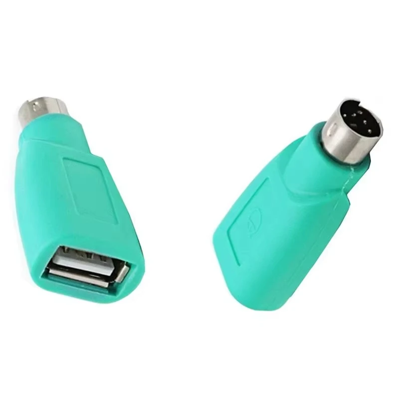 Hochwertiger lila + grüner Konverter für Tastatur und Maus, PS2 PS/2 zu USB-Adapter, Konverter für USB-Tastatur- und Maus-Zubehör Image