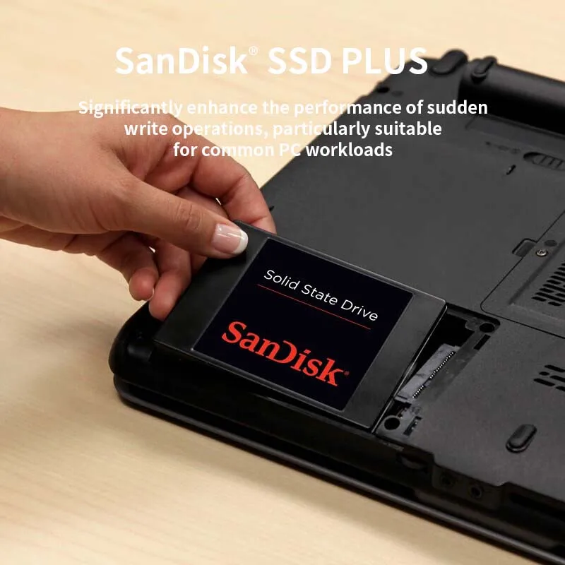 SanDisk SSD Plus Original SATA III 2,5-Zoll Solid-State-Laufwerk Notebook-Festplatte 240GB 480GB 1TB 2TB bis zu 545MB/s für Laptop PC Image