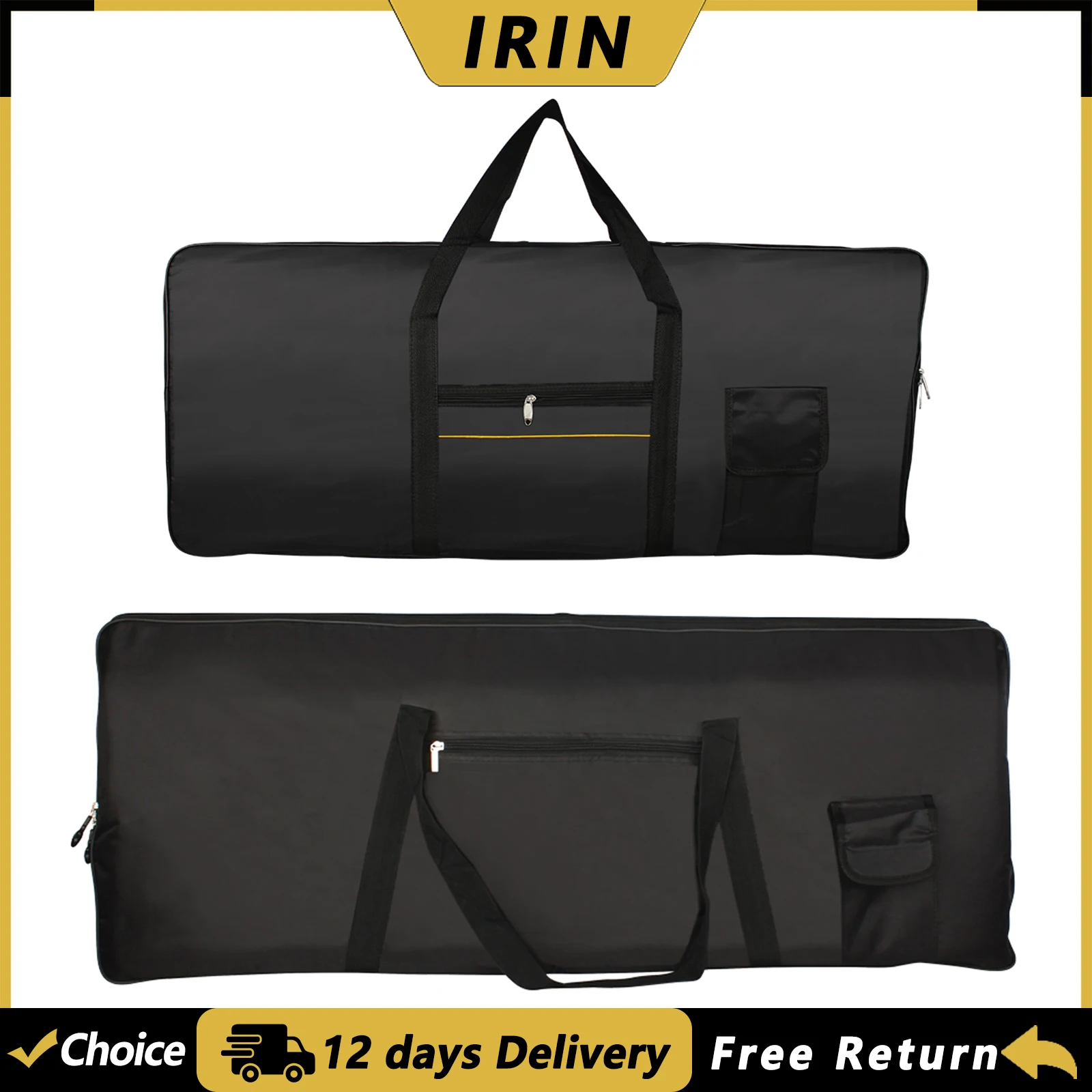 IRIN 61/76 Tasten E-Piano-Tasche, wasserdichte Tasche, Oxford-Tragetasche, Aufbewahrungstasche, Hülle für Tastaturinstrumentenzubehör Image