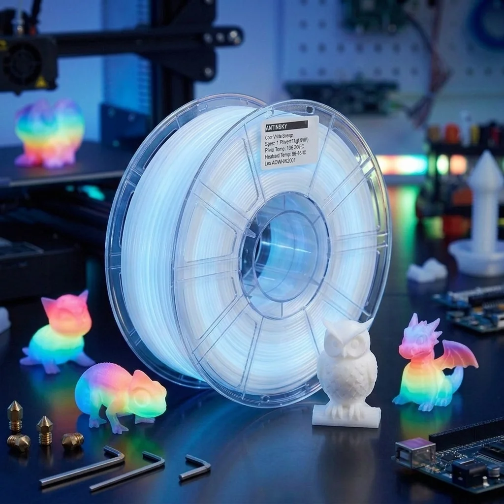 1KG Regenbogen Leuchtend im Dunkeln PETG Filament 1,75mm ANTINSKY Leuchtende Verbrauchsmaterialien für FDM 3D-Druck Image