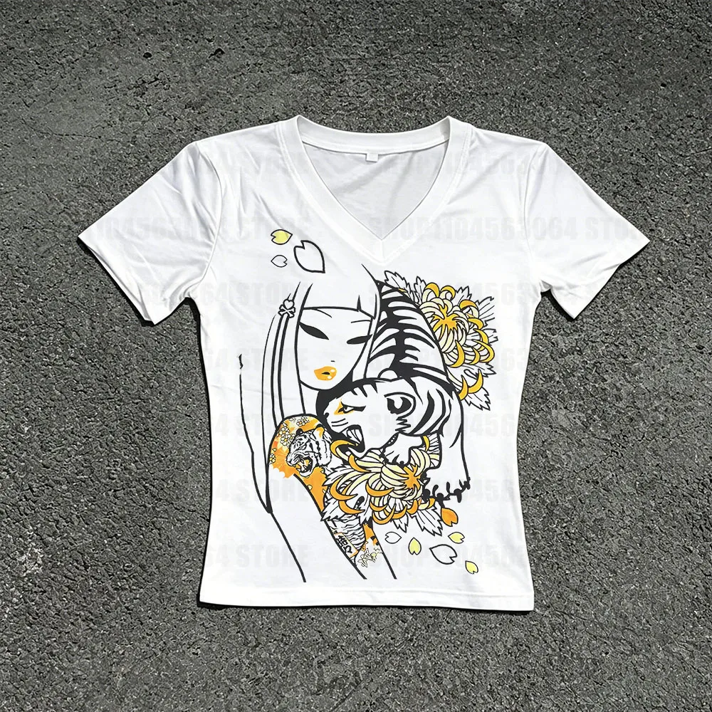 Vêtements pour femmes, t-shirts Kpop Y2k, hauts Kawaii, vêtements courts pour femmes des années 90, t-shirts graphiques vintage, vêtements féminins Emo