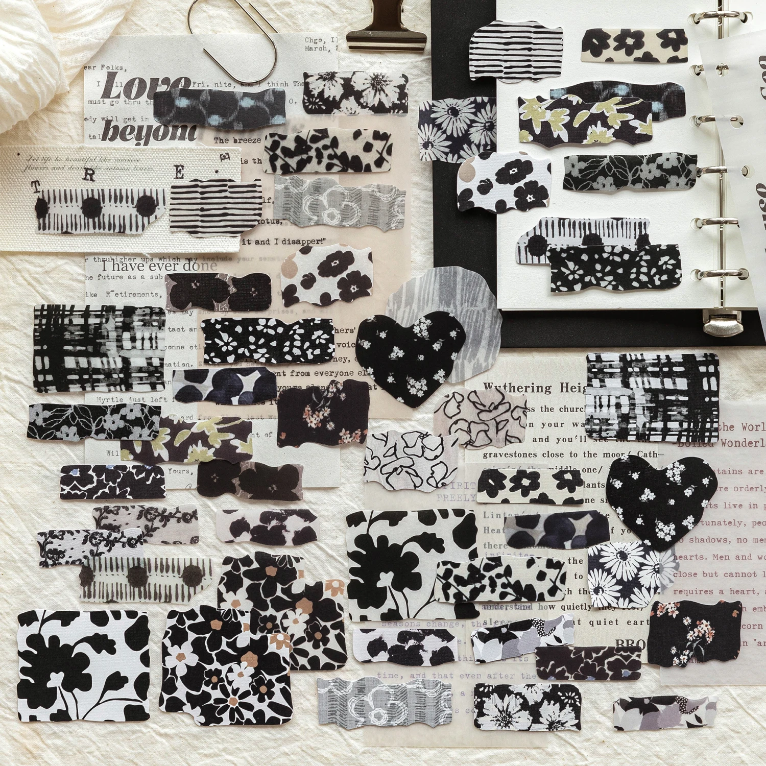 50 Stück Aufkleber für doppelten Genuss, Papierverpackung, florale Serie, handgefertigtes Retro-Zelt, DIY-Collage, Basis, Hintergrund, dekorative Aufkleber Image