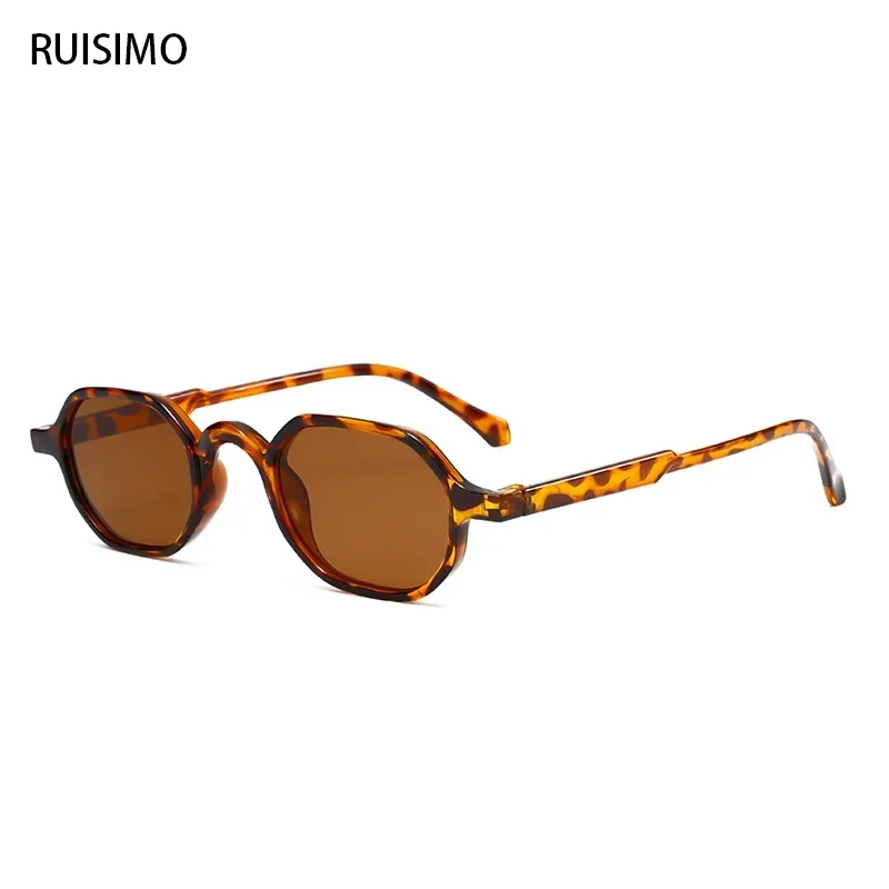 Modische Quadratische Sonnenbrille für Damen Neue Retro-Dekorationsbrille für Herren Leopardenmuster Blaue Sonnenbrille Farbverlauf UV400-Schutz Image