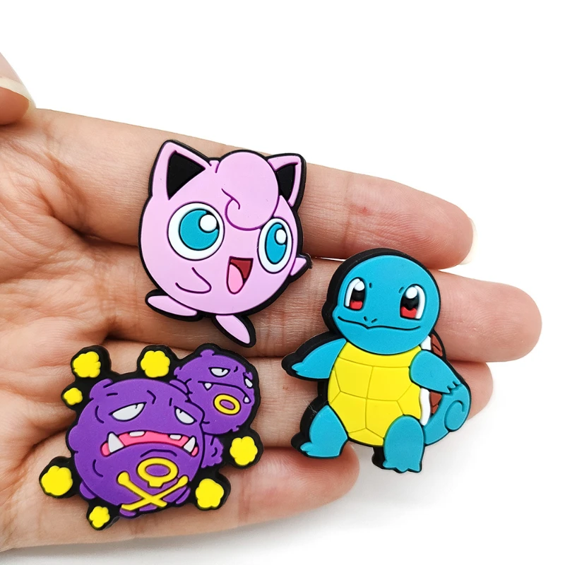 27 Stück/Set Pokemon Schuh-Charms, niedliche Cartoon-Figuren für Clogs, Sandalen, Taschen, lustige Schuh-Accessoires, Partygeschenke für Frauen und Männer
