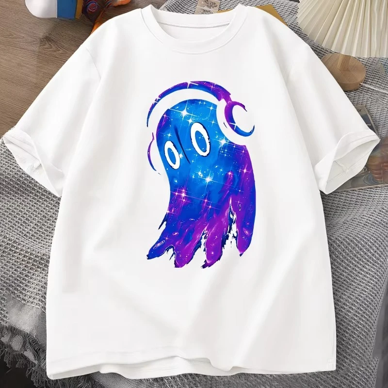 Undertale Napstablook Music Ghost T-Shirt, lässig, Baumwolle, kurzärmelig, für Herren, O-Ausschnitt, Sommer-Grafik-T-Shirts, Übergröße Image