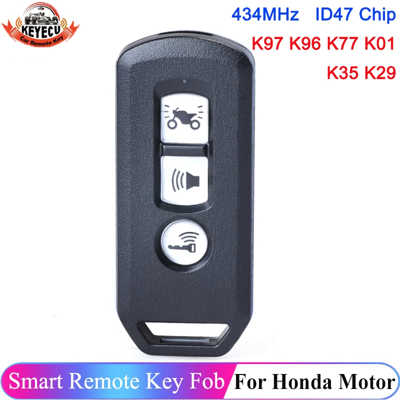 KEYECU 3-Tasten Smart-Fernbedienungsschlüssel 434MHz für Honda Motorrad X-ADV SH 300 150 125 Forza PCX 150 Hybrid K01 K77 K96 K97 Schlüssellos Image