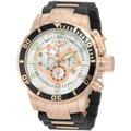 Invicta Men's 10620 Corduba Chronograph Silver Dial Black Polyurethane and 18k Rose Gold Plated Watch