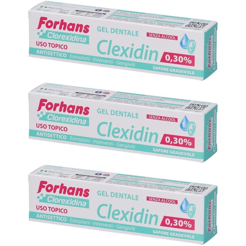 Forhans Clexidin Gel Dentale 3x30 ml