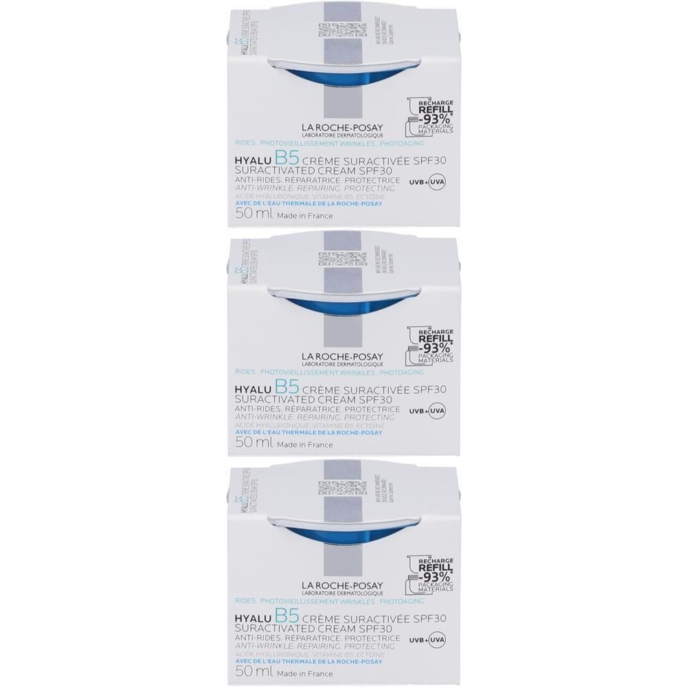 La Roche Posay Crema Viso Antirughe Hyalu B5 Ricarica SPF 30 3x50 ml