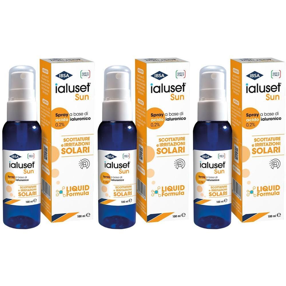 IBSA Ialuset Sun Spray Scottature e Irritazioni Solari 3x100 ml