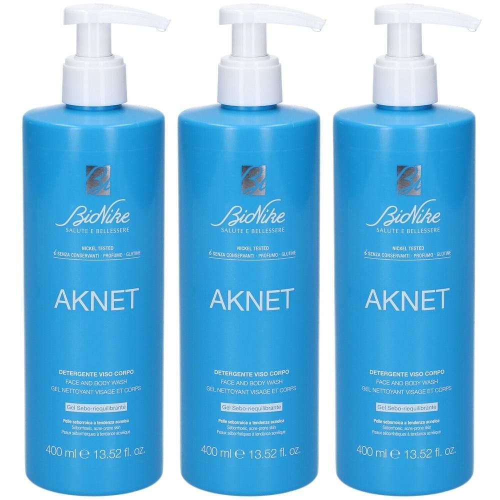 BioNike Aknet Detergente Viso e Corpo 3x400 ml