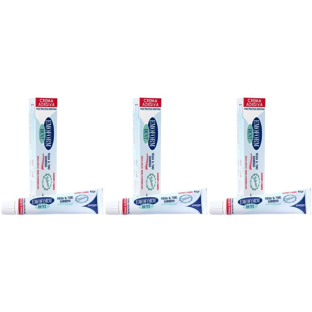 EMOFORM® DENT Crema adesiva dentiere 3x45 g Dentifricio