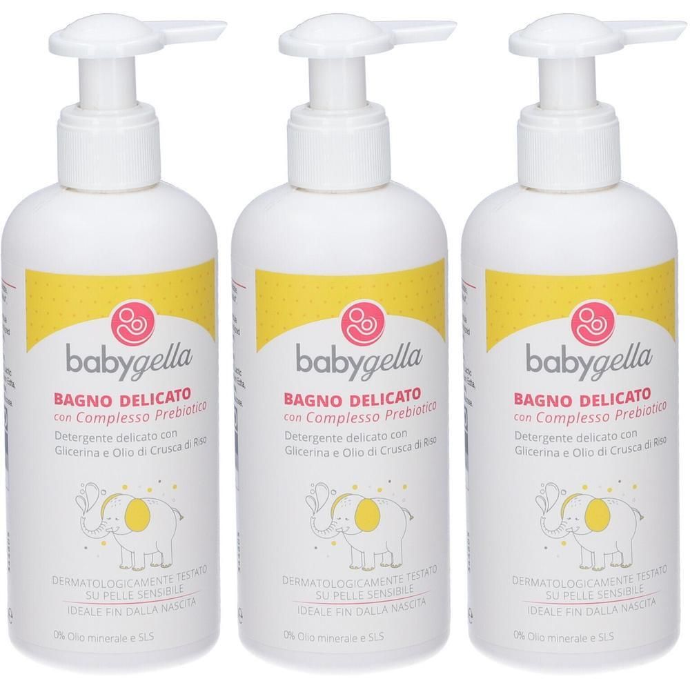 Babygella Bagno Delicato con Complesso Prebiotico Dispenser 3x250 ml