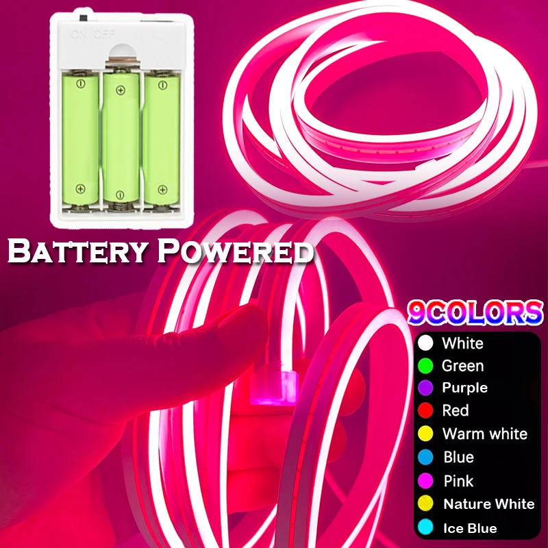 Batteriebetriebener Flexibler Neon-LED-Streifen mit Batteriekasten DIY Dekorationslicht für Zuhause Schlafzimmer Party Festival Image