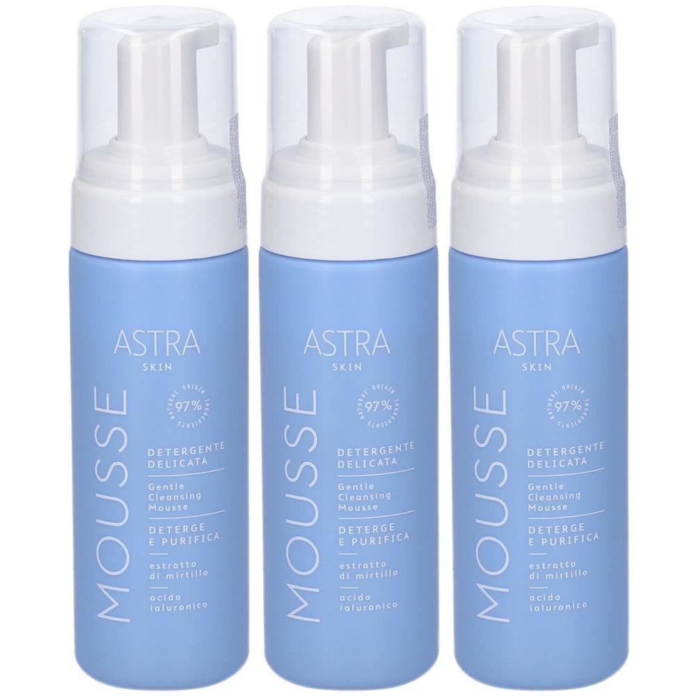 Astra Skin Mousse Detergente Viso Delicata 3x150 ml