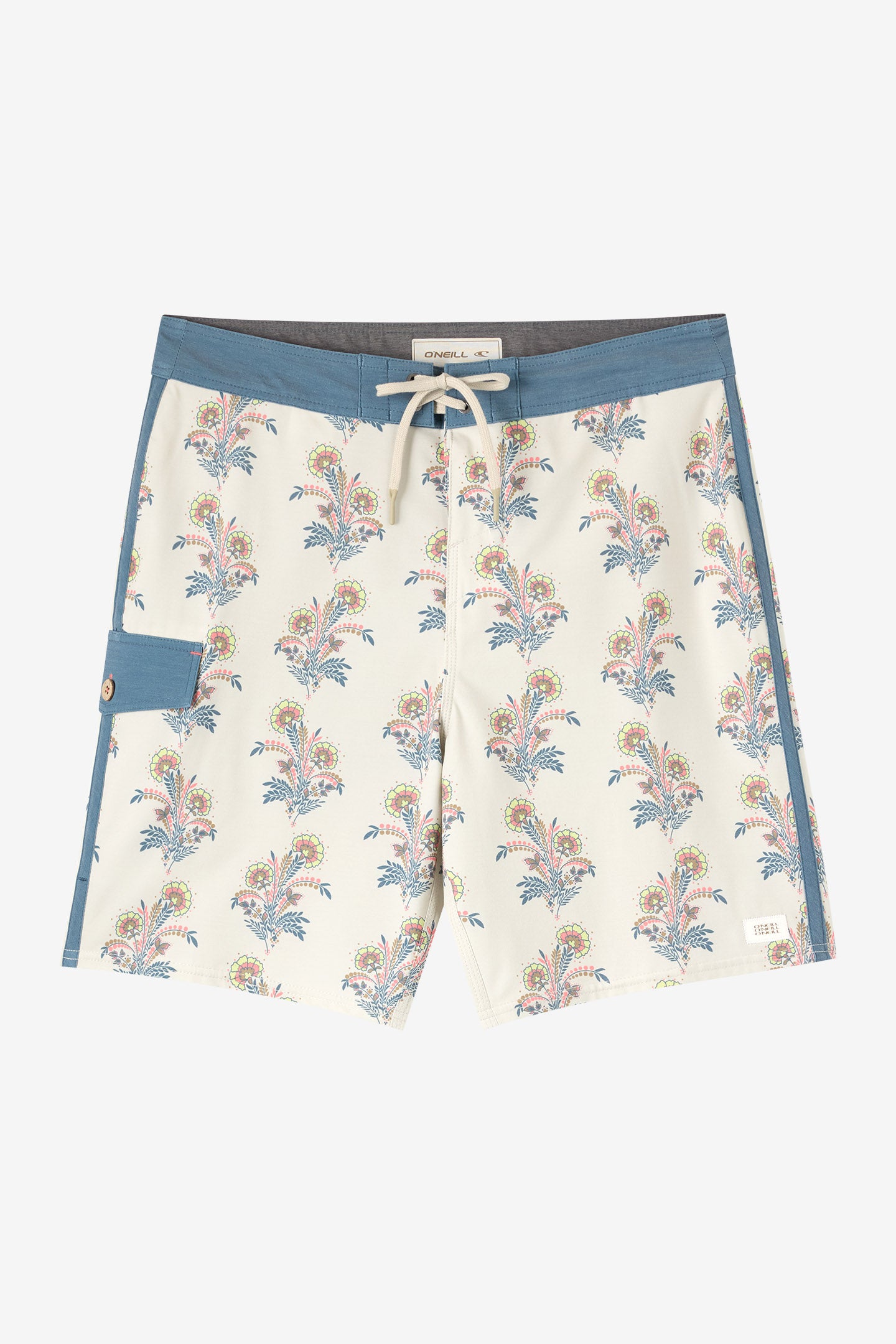 O'Neill Men's Lineup 18"" Board Shorts in Lt Khaki, Size 38, Elastane/Polyester