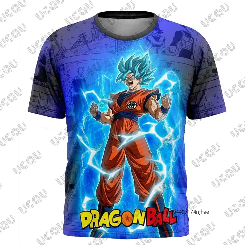 Bestseller Anime Dragon Ball Son Goku Vegeta 3D-Druck Herren Cosplay T-Shirt Sommer Kurzarm-Shirts Lässige Sport-Tops für Kinder und Erwachsene Image
