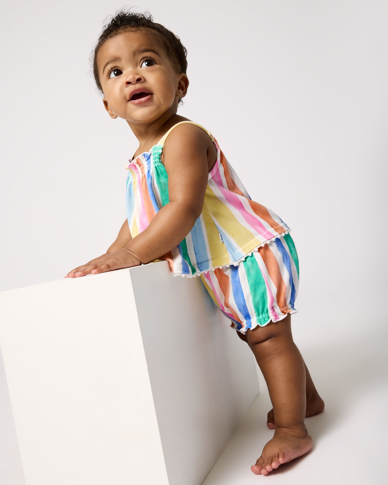Rainbow Ribbon Smocked Top with Bloomer - 0-3 months