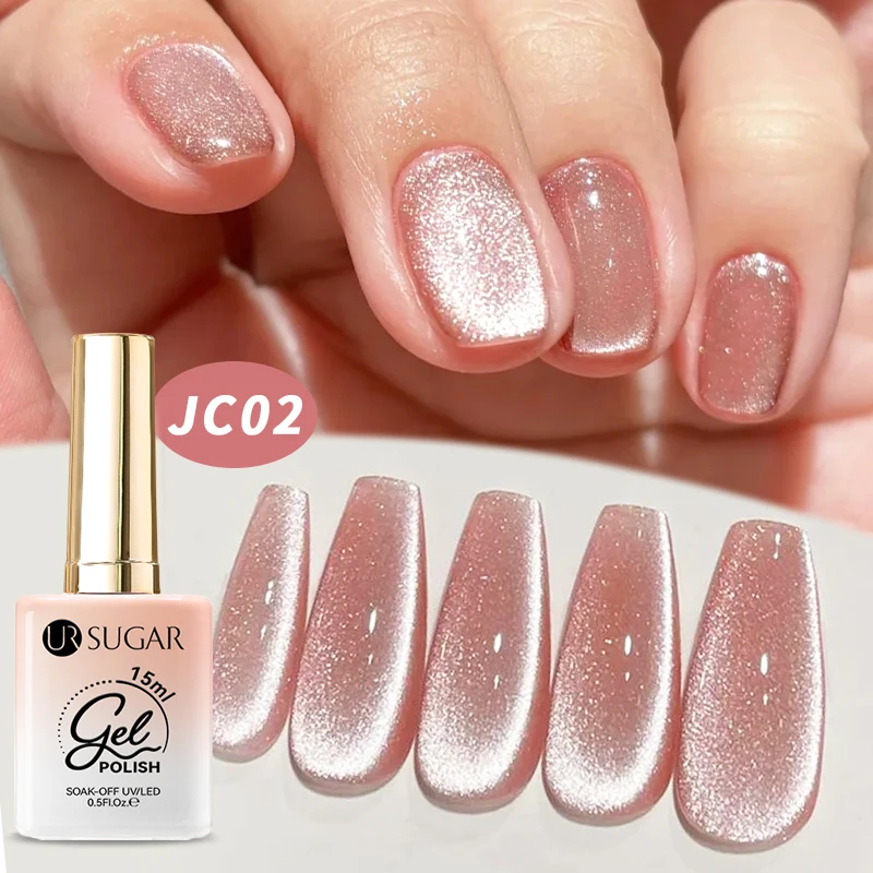 UR SUGAR 15 ml Jelly Pink Cat Magnetischer Gel-Nagellack Glitter ICE Soak Off Keramik-UV-Gel Semipermanente Nagelzubehör Maniküre Image