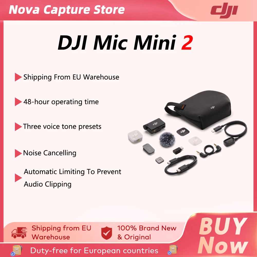 DJI Mic Mini 2 Kabelloses Ansteckmikrofon Dual-Kanal Professionelle Audioaufnahme für Smartphone DSLR Vlog Creator Mic Mini 2 Image