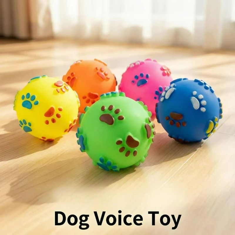Footprint Squeaky Rubber Dog Ball Toy Durable Interactive Chew Toy For Puppies & Dogs Of All Sizes Footprint Squeaky Rubber Dog Ball Toy Durable Interactive Chew Toy For Puppies & Dogs Of All Sizes