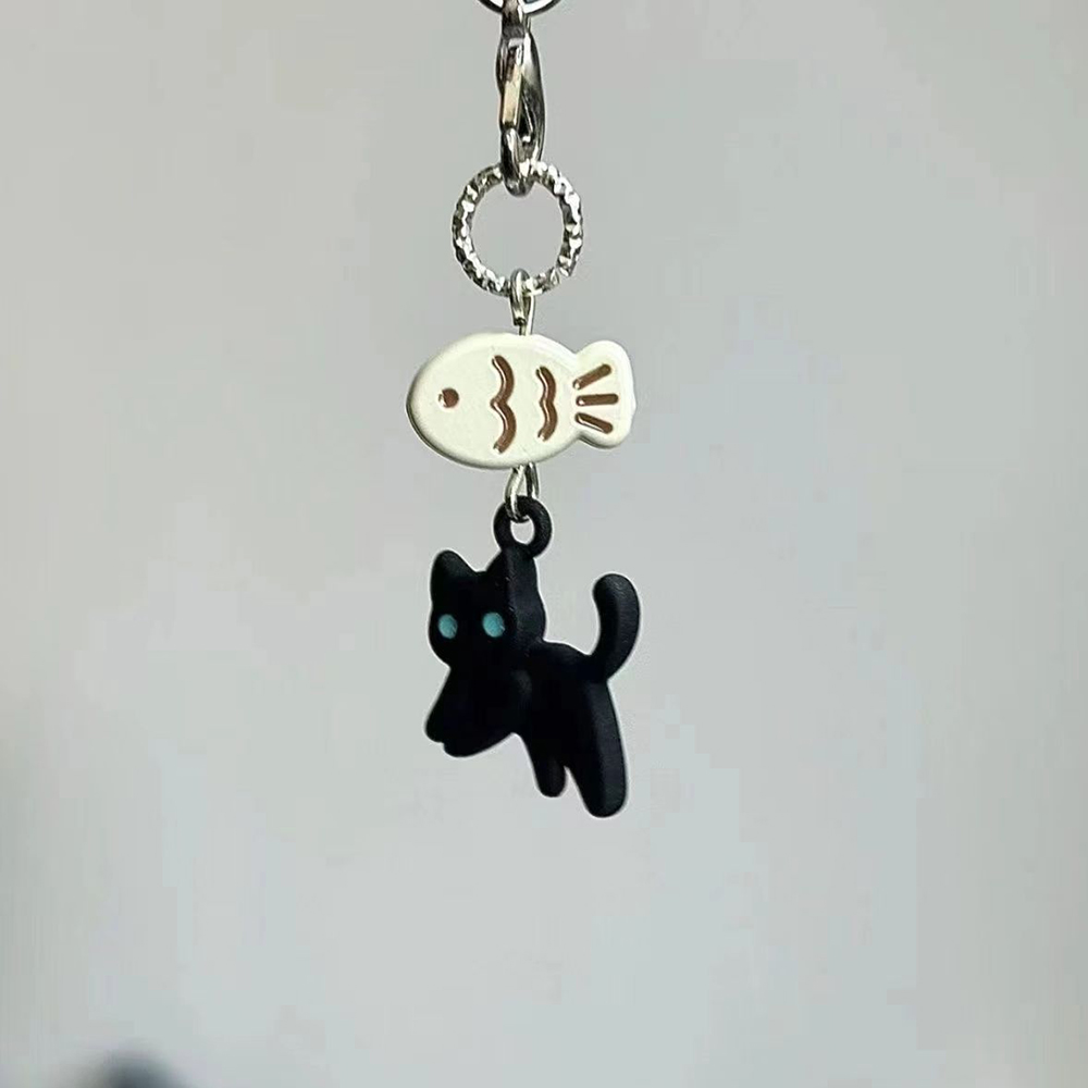 Cute Black Cat Keychain Kawaii Phone Charm Bag Charm Phone Chain Accessory Cute Black Cat Keychain Kawaii Phone Charm Bag Charm Phone Chain Accessory