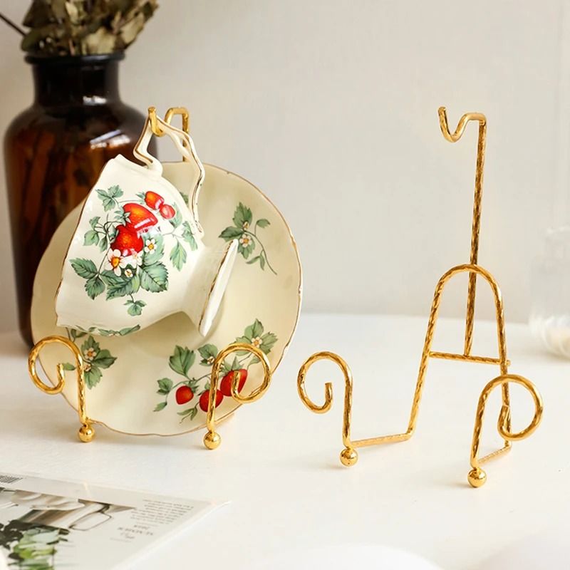 Metal Tea Cup And Saucer Display Rack For Coffee Sets And Trays e