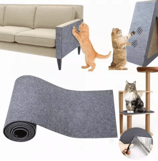 Self Adhesive Cat Scratch Mat Sofa Protector For Furniture And Walls light Gray 30x60cm