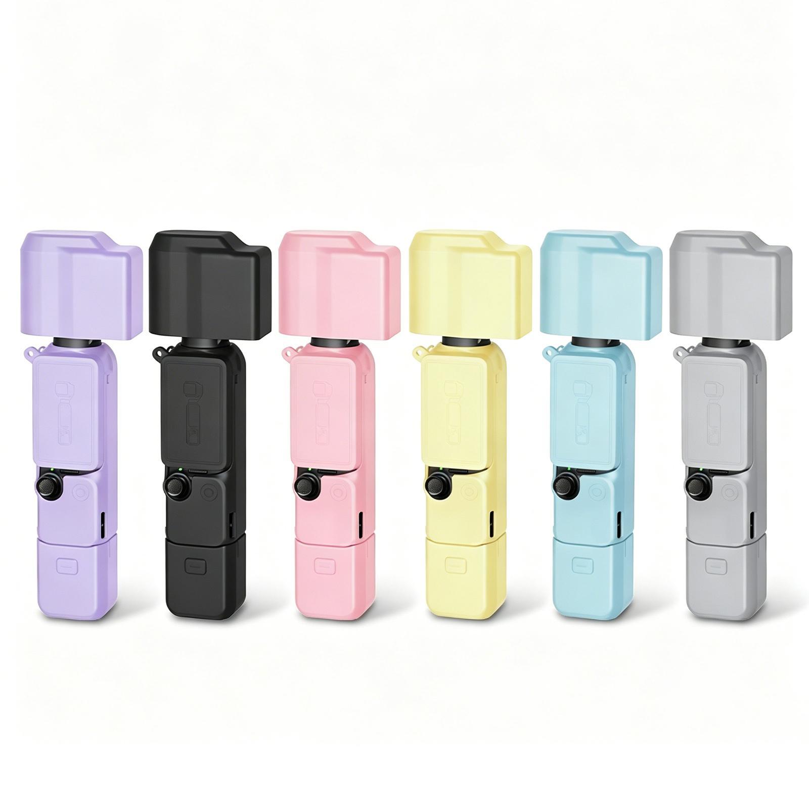PULUZ 4 In 1 Silicone Protective Case For DJI Osmo Pocket 4 With Lens & Screen Covers black