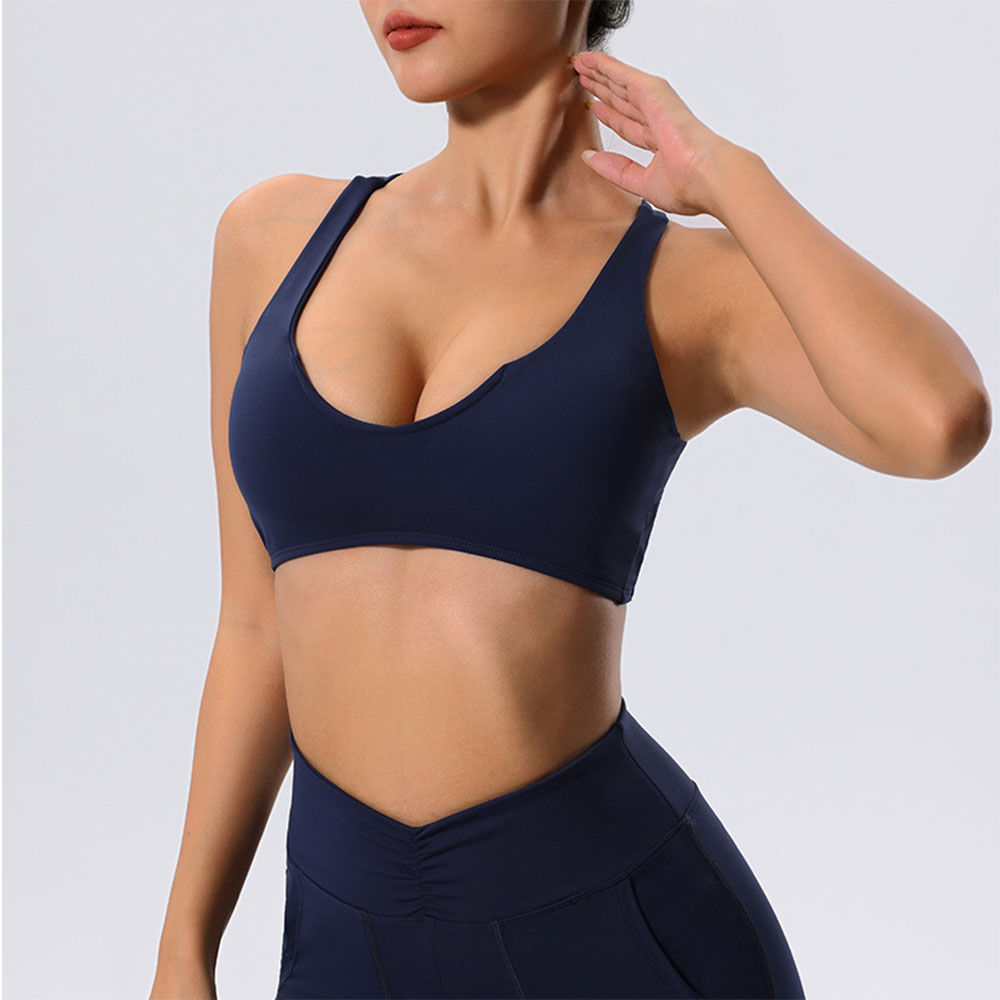 Criss Cross Push Up Padded Sports Bra For Yoga And Workouts roland Purple s