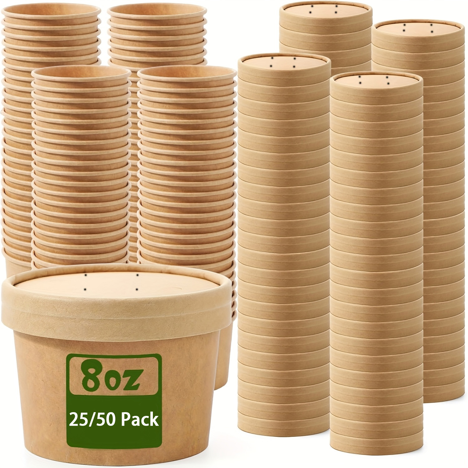 Paper Soup Containers With Lids Bulk Pack Disposable Food Containers 50pcs