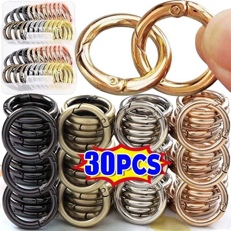 Heavy Duty Metal Spring Clasp Rings For Jewelry Keychains And Bag Accessories gold 20pcs 0.79 In