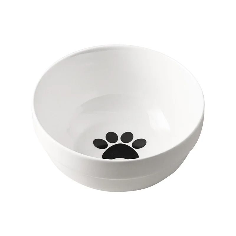 20.29 Fl Oz Elevated Ceramic Pet Bowl With Raised Stand For Cats & Small Dogs paw Print Bowl