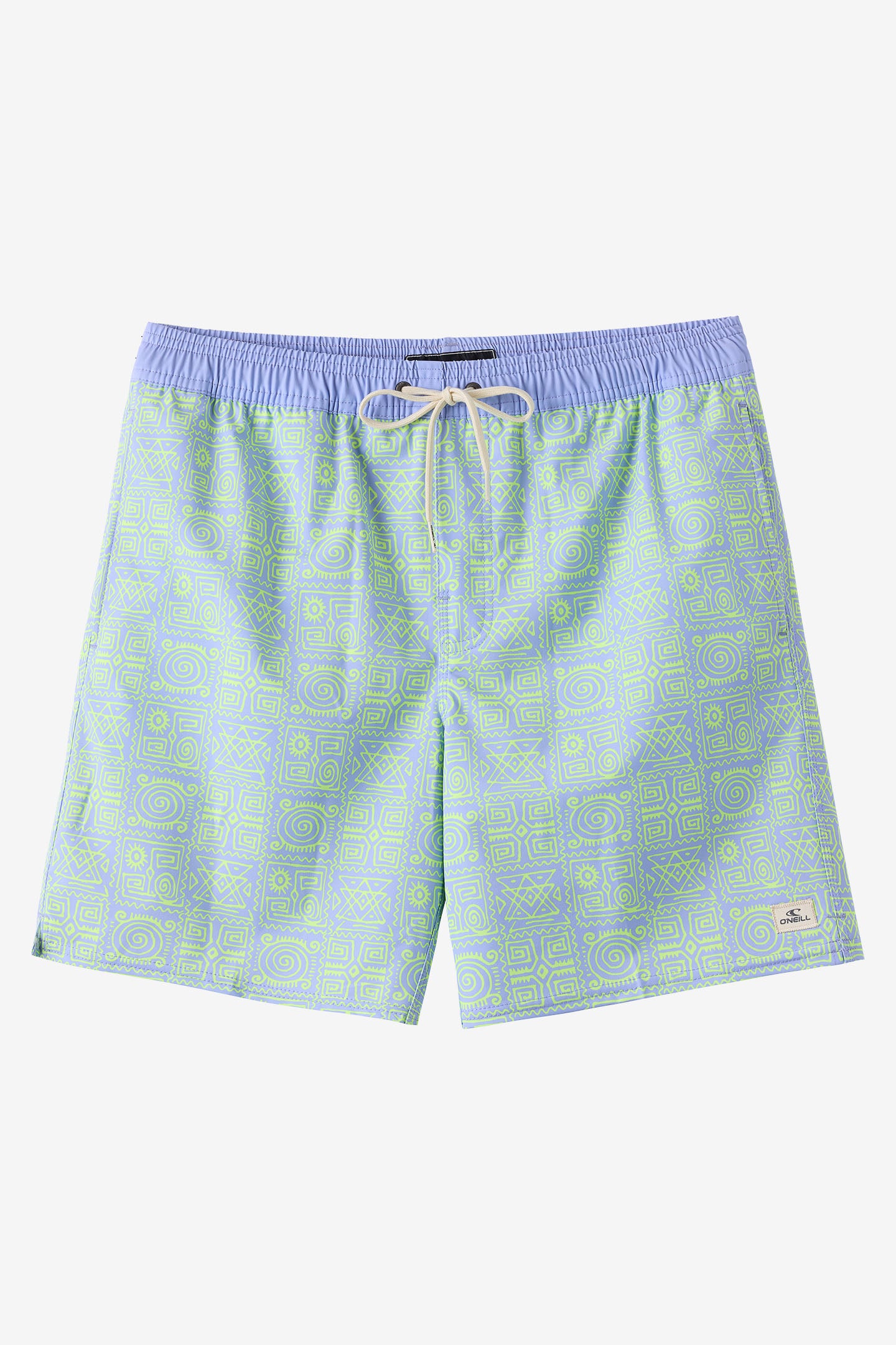 O'Neill Boy's Hermosa Elastic Waist Lined 16"" Swim Trunks in Blue Jelly, Size Small, Elastane/Polyester