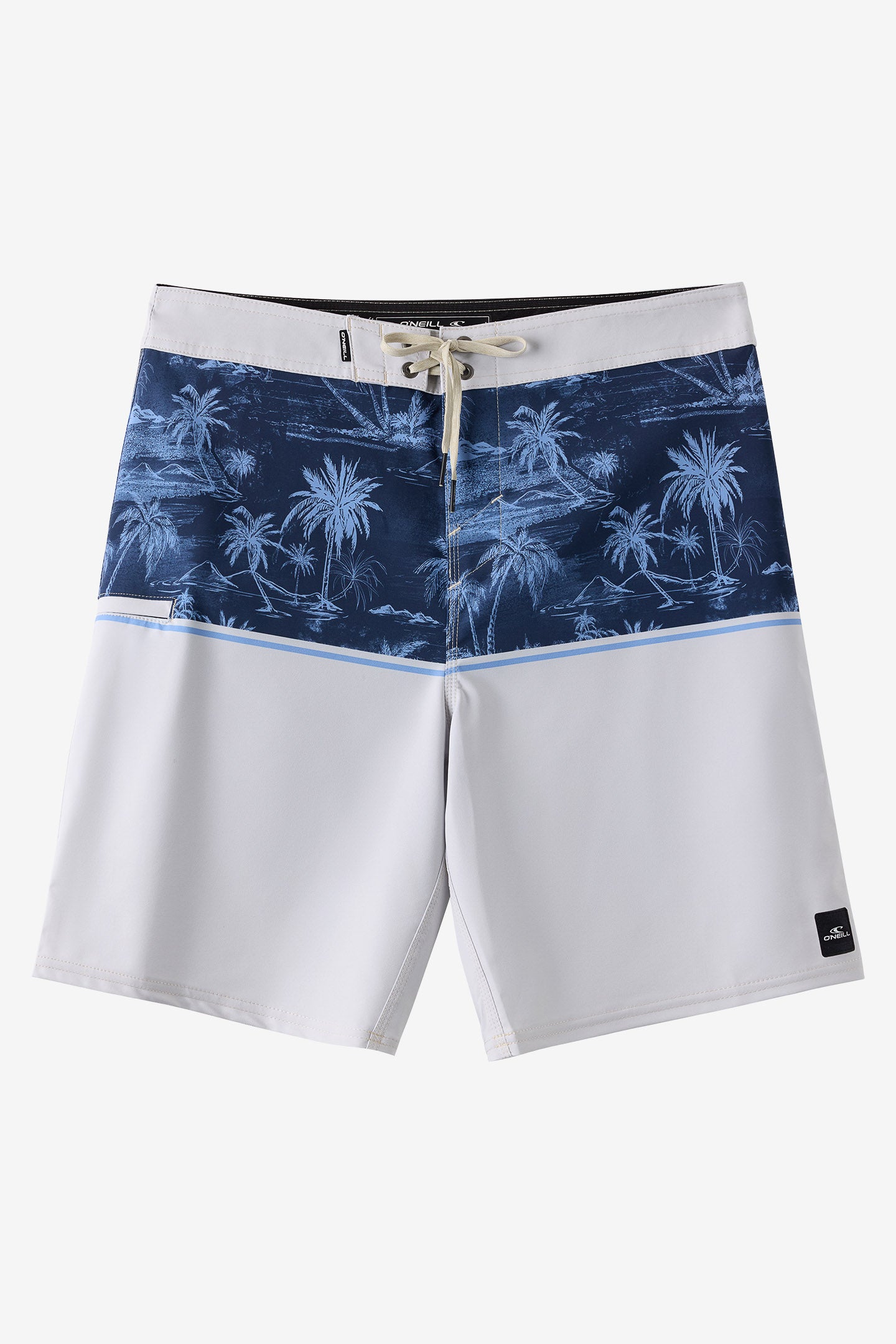 O'Neill Boy's Hyperfreak Heat Block 17"" Board Shorts in Fog, Size 25, Elastane/Polyester