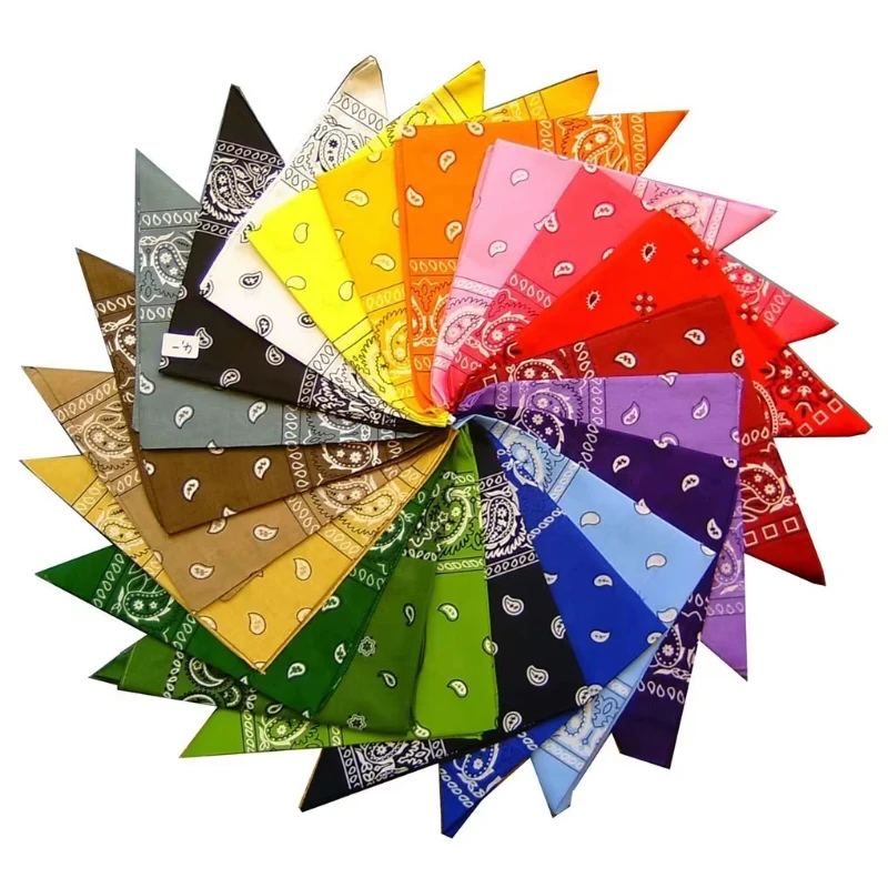 1–4 Stück modisches Hip-Hop-Baumwoll-Bandana, quadratischer Schal, 54 cm x 54 cm, schwarz-rotes Paisley-Stirnband, bedruckt für Damen/Herren/Jungen/Mädchen