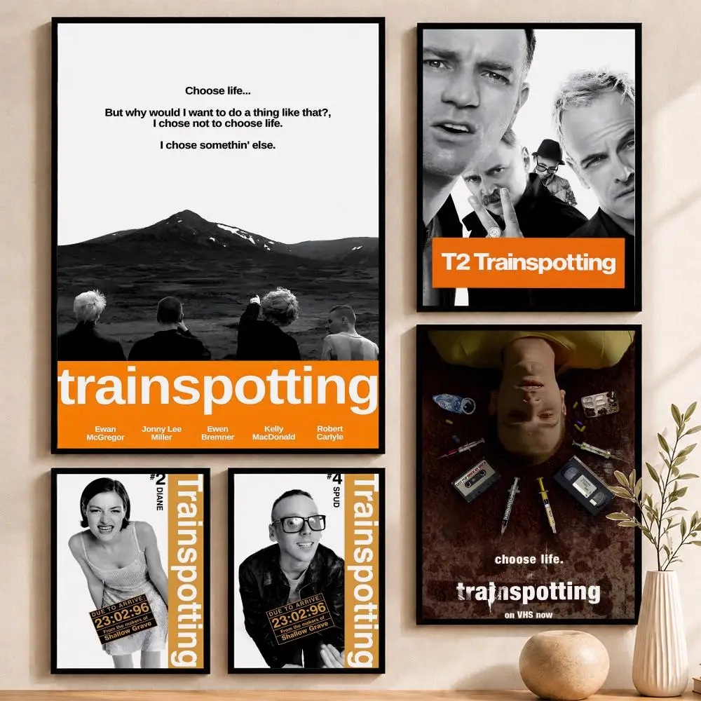 Film-T-Trainspotting-Poster „Choose L-Life“, selbstklebende, wasserfeste Wanddekoration, dekorative Heimdekoration und Weihnachtsgeschenk Image