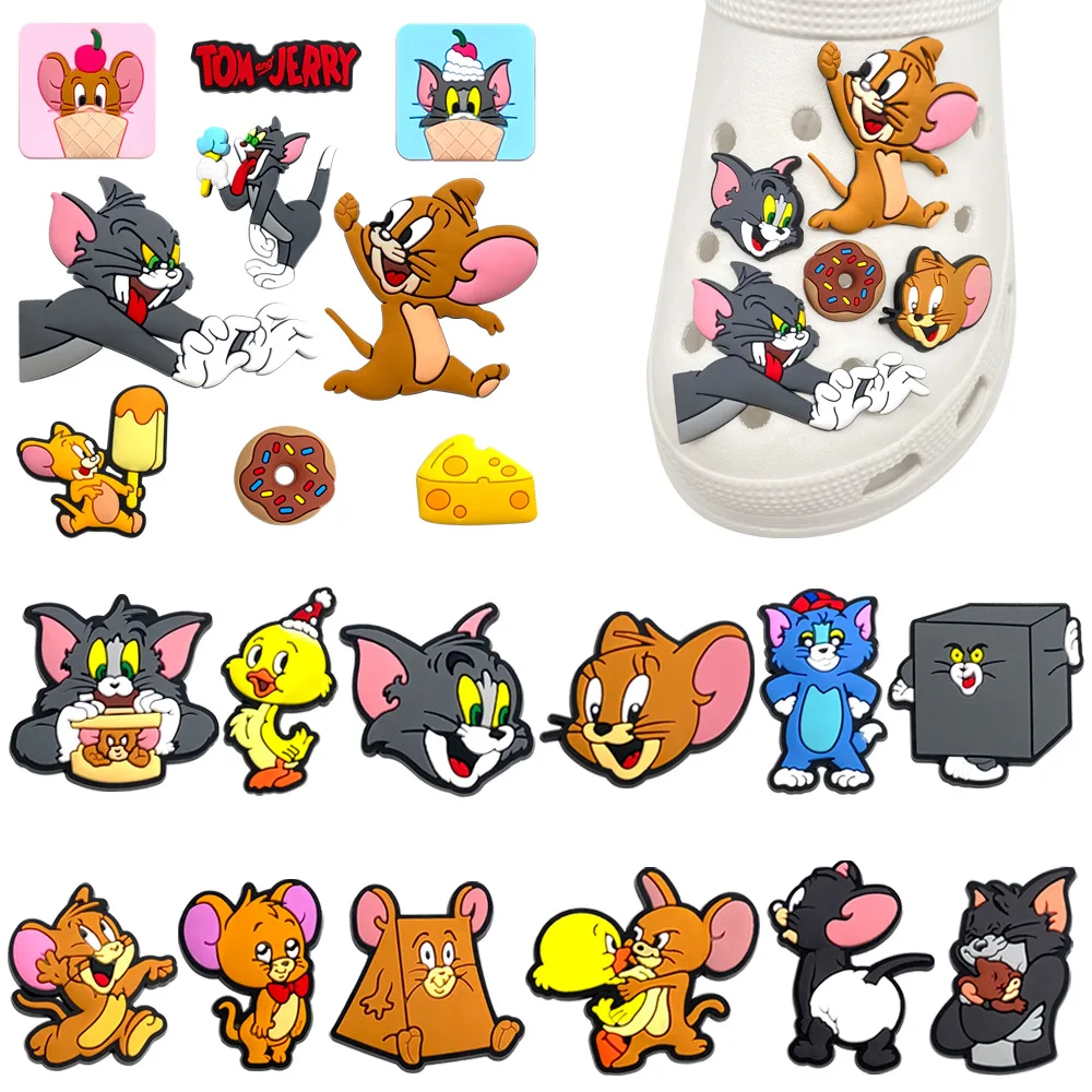 9-21 Stück Trendige Katzen-Cartoon-Serie Schuh-Charms PVC Schuh- und Taschen-Accessoires für Clogs Sandalen Dekoration Schnallen Kindergeschenke