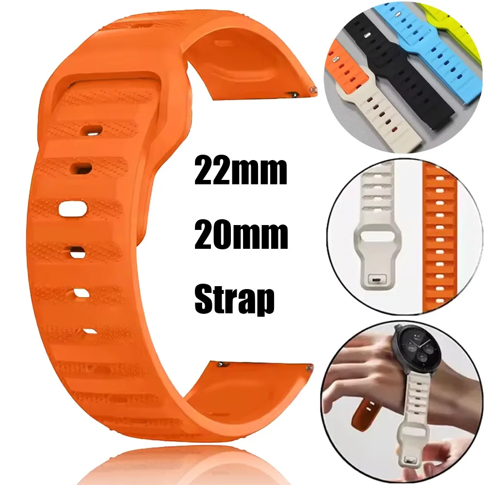 22/20mm Silikonarmband für Huawei Watch GT6-5/Pro 46mm, Armband für COROS PACE 4/3/2 APEX 4 42mm, CMF Watch 3-2-1 Pro/Suunto Run Image