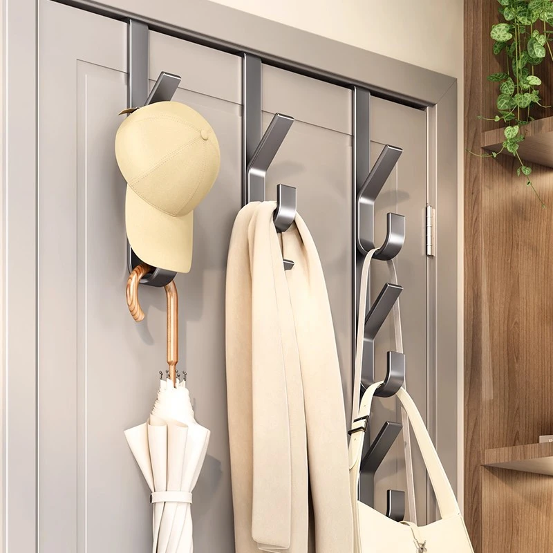 Einfach zu installierender Türhaken – Robuster Metall-Kleiderhaken, geeignet für Kleidung, Hüte und Taschen – Platzsparendes Design, geeignet für das Schlafzimmer Image