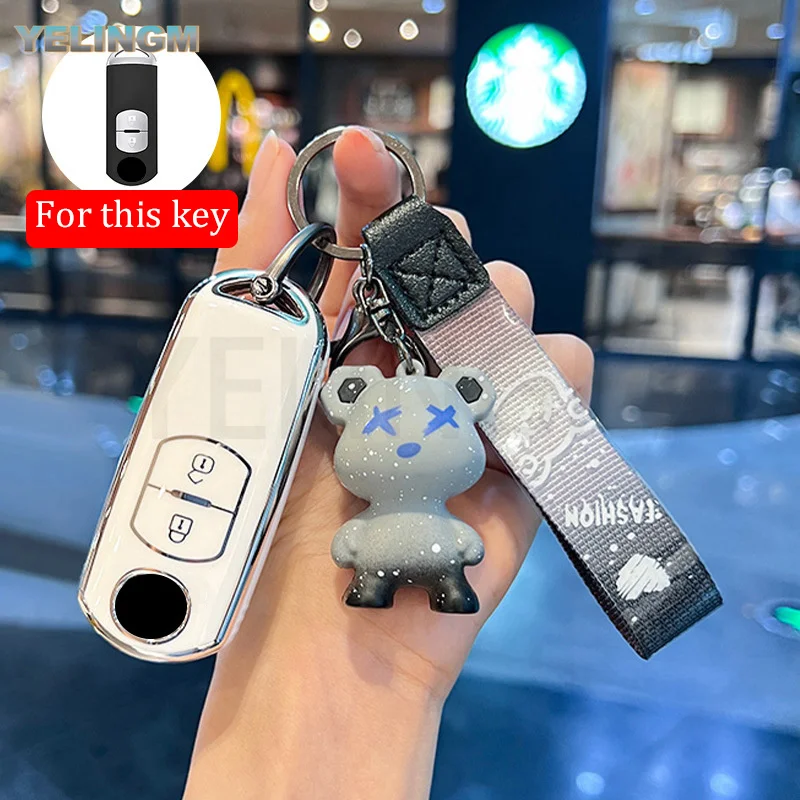 TPU 2-Tasten-Gehäuse für Mazda CX-3 CX3 CX-5 CX5 CX-7 CX-9 CX-8 2 3 5 6 BL BM GJ Atenza Axela Demio Auto-Fernbedienungs-Schlüsselhülle Image
