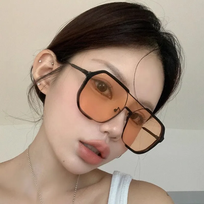 Trendige Polygonale Punk-Sonnenbrille Übergroßes Design Einteiliger Großer Rahmen Sonnenbrille Neue Steampunk-Brille UV400 Image