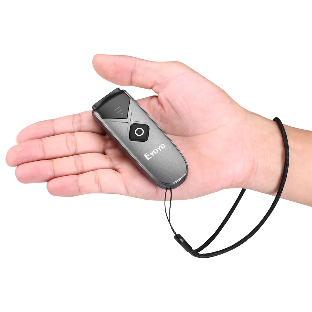 Eyoyo EY-015P Bluetooth-2D- und 1D-Barcodescanner, tragbarer kabelloser Mini-Barcodeleser, 2,4-GHz-Dongle, Bluetooth und kabelgebundene USB-Verbindung, kompatibel mit Tablets, Smartphones und PCs Image