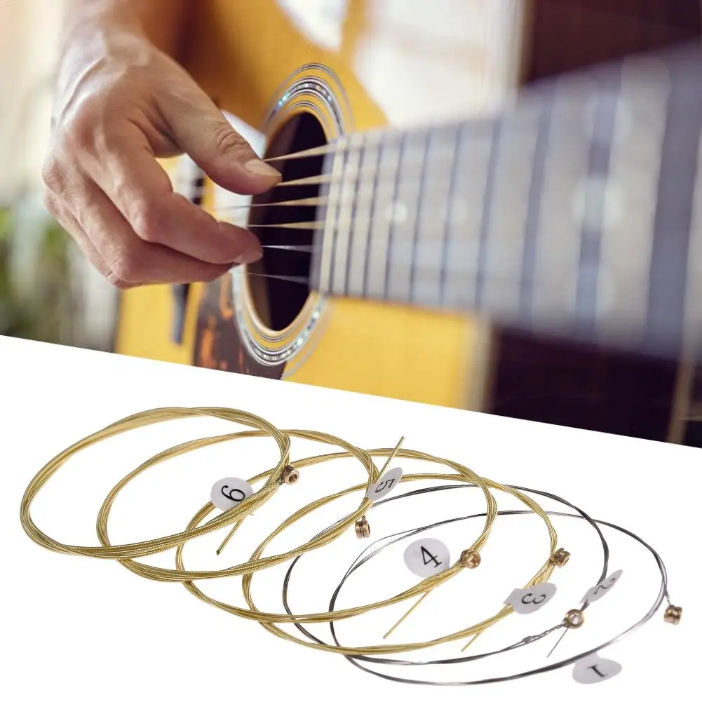 6 Stück Gitarrensaiten Ersatz für Gitarrenspieler, klassische Akustik-Folk-Gitarren, Teile, Zubehör, Musikinstrumente Image