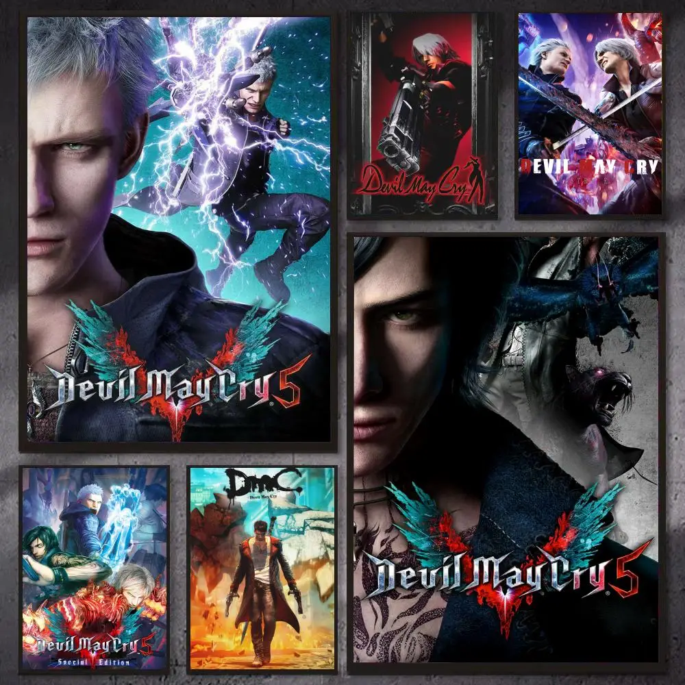 Game D-Devil May Cry 5 Poster, modernes ästhetisches Leinwand-Wandkunst-Poster, coole Raumdekoration, Schlafzimmerdekoration Image
