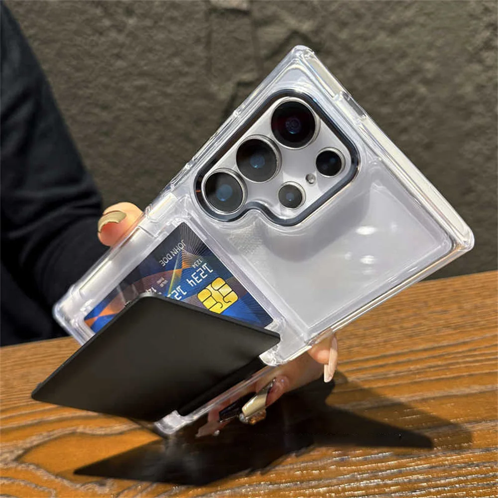 Kartenfach-Halter Transparente Handyhülle für Samsung S26 S25 S24 Plus S23 S22 S26 Ultra Hybrid-Panzerung Stoßfeste Schutzhülle Image