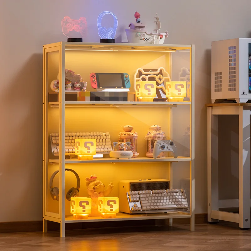 Neues Modell Vitrinenschrank Ornament-Aufbewahrungsschrank für Zuhause Haushaltsstaubschutzschrank Aufbewahrungsschrank Produktregal