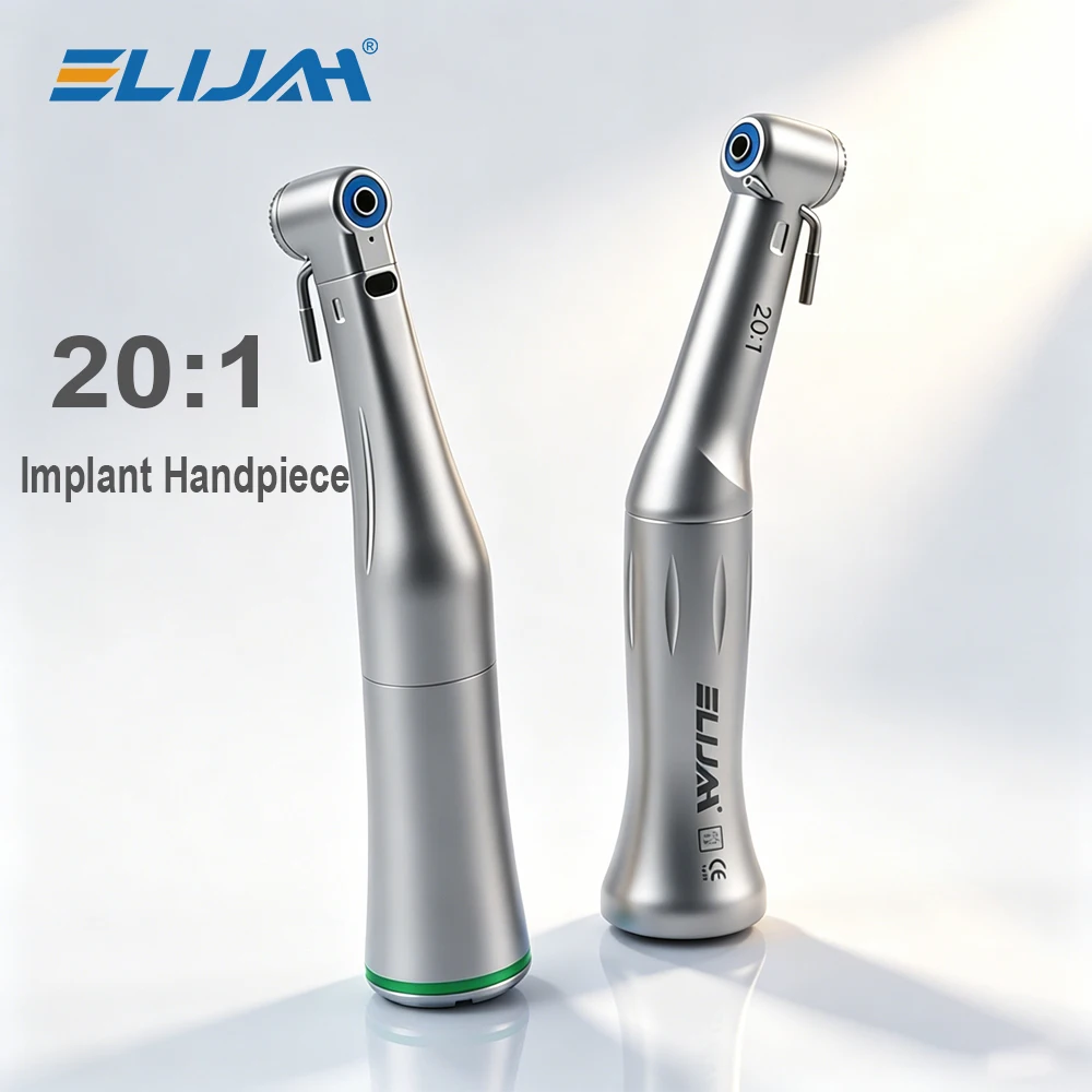 ELIJAH Dental 20:1 Kontra-Winkelstück mit Druckknopf, Luftturbinen-Handstück für Implantatchirurgie, Niedriggeschwindigkeits-Handstück Image