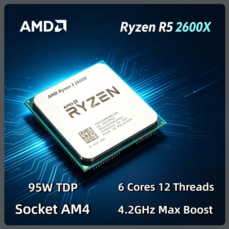 AMD Ryzen 5 2600X 3,6GHz 6-Kern 12-Thread 95W Prozessor Socket AM4 Gaming-CPU R5 2600X Ultra Schnell Neu Image