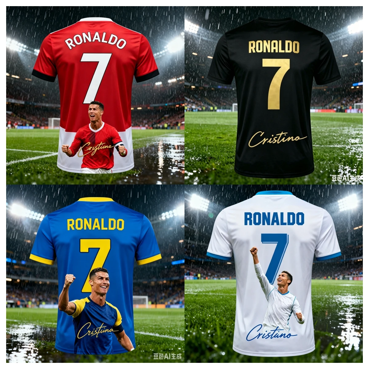 2026 Sommer Fußball-Trikot Ronaldo Fan-Trikot Anfeuerndes T-Shirt Essentielles Trikot für Spielauftritte Unisex Erwachsene Kinder Alle Größen Image